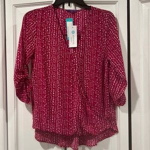 NWT West Kei Allan Surplice High Low Top